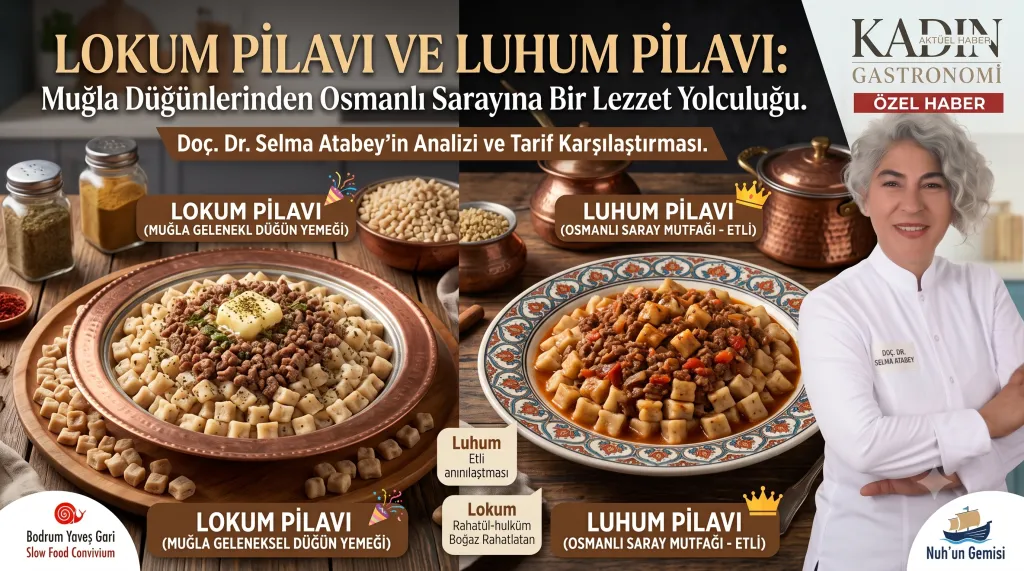 “Lokum pilavı” Muğla’da, “Luhum pilavı” ise Osmanlı Saray Mutfağında özel yemeklerdir